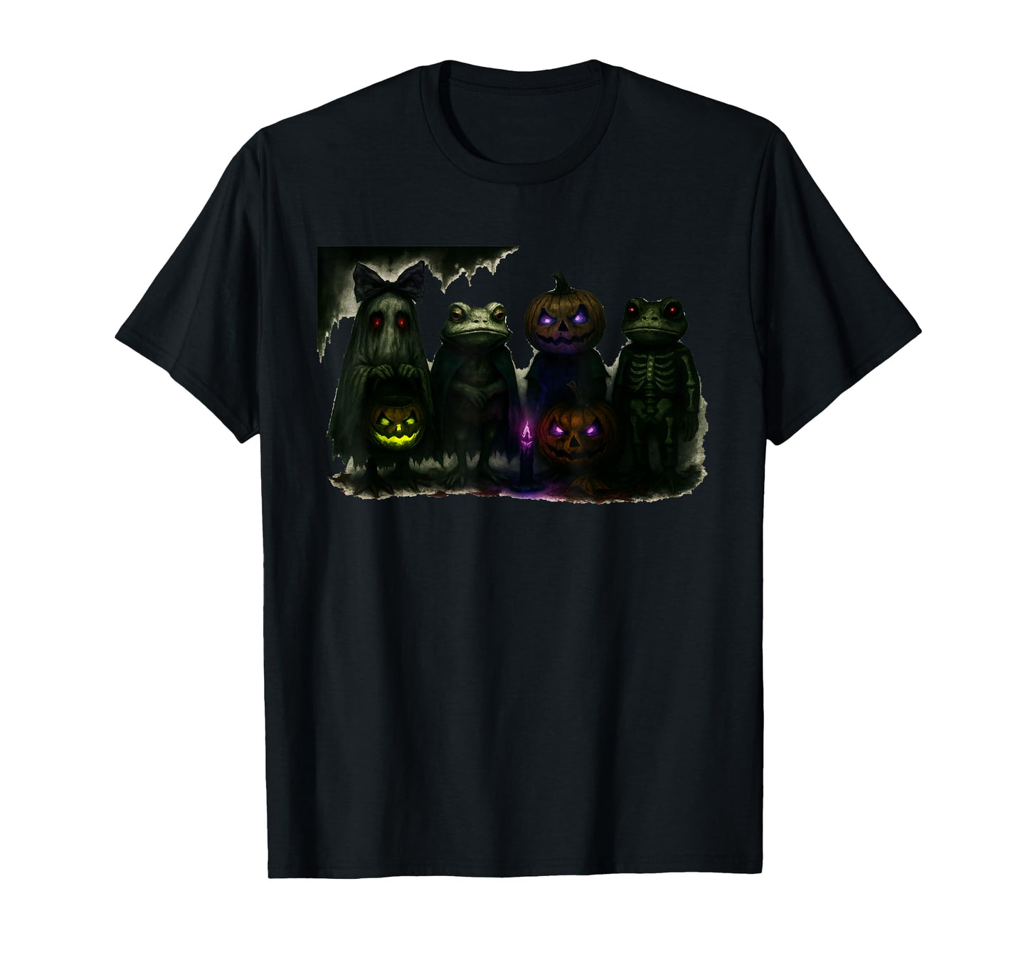 Spooky Skeleton Frog Cute with Pumpkin and Creepy Vibes T-Shirt