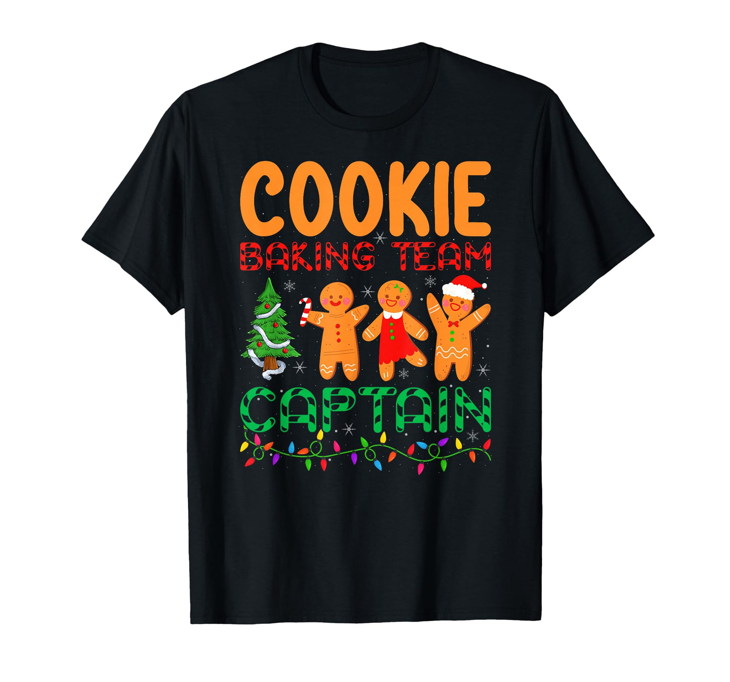 Gingerbread Christmas Pajamas Cookie Baking Team Captain T-Shirt