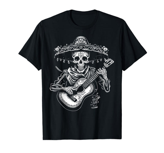 Dia de los Muertos Skeleton Mariachi Guitar Day Of The Dead T-Shirt
