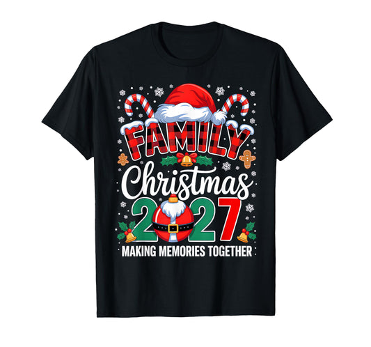 Family Christmas 2027 Matching Squad Santa Elf Funny Xmas T-Shirt