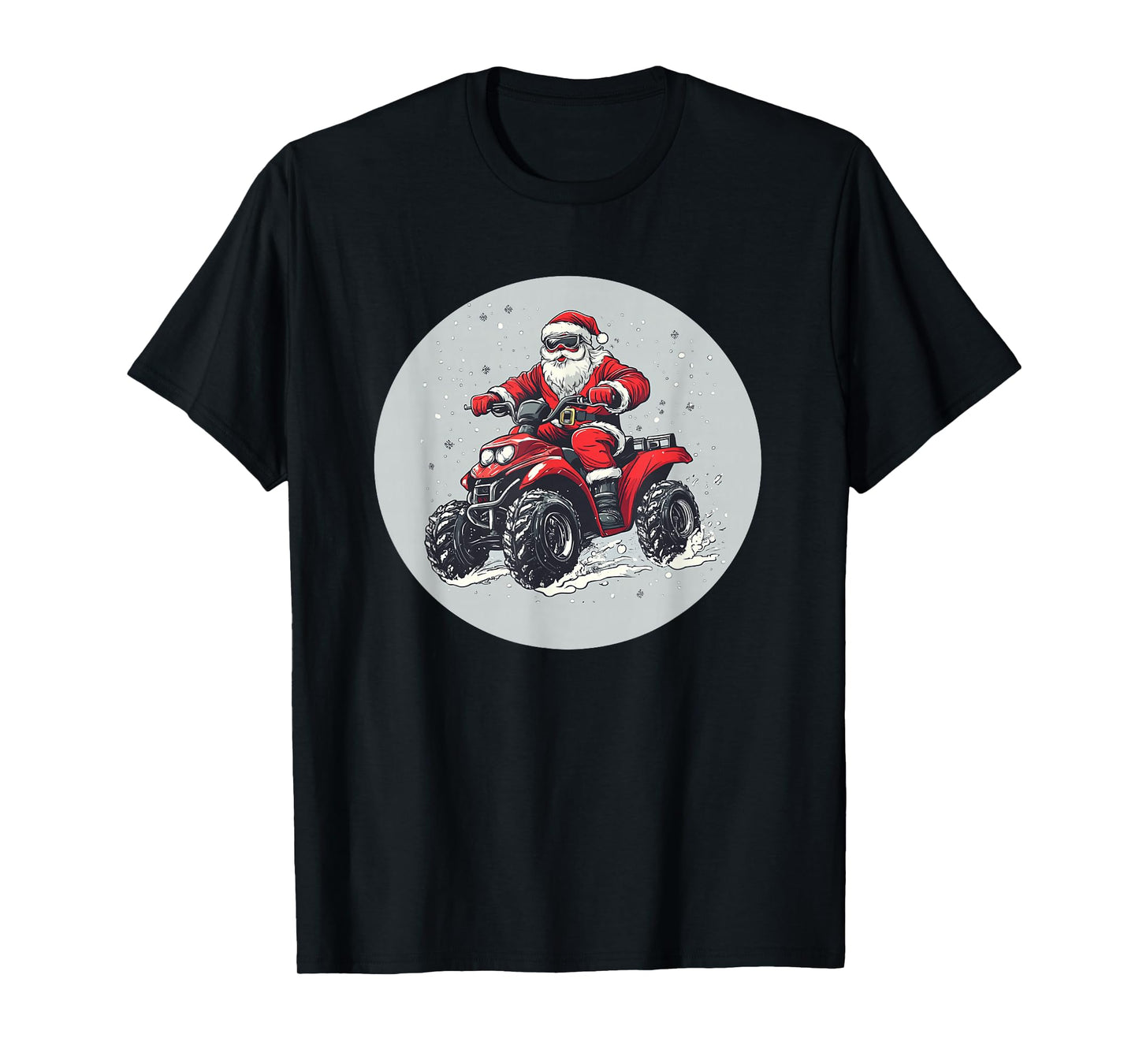 Santa Claus Goes Off-Road with a Cool Quad Adventure T-Shirt