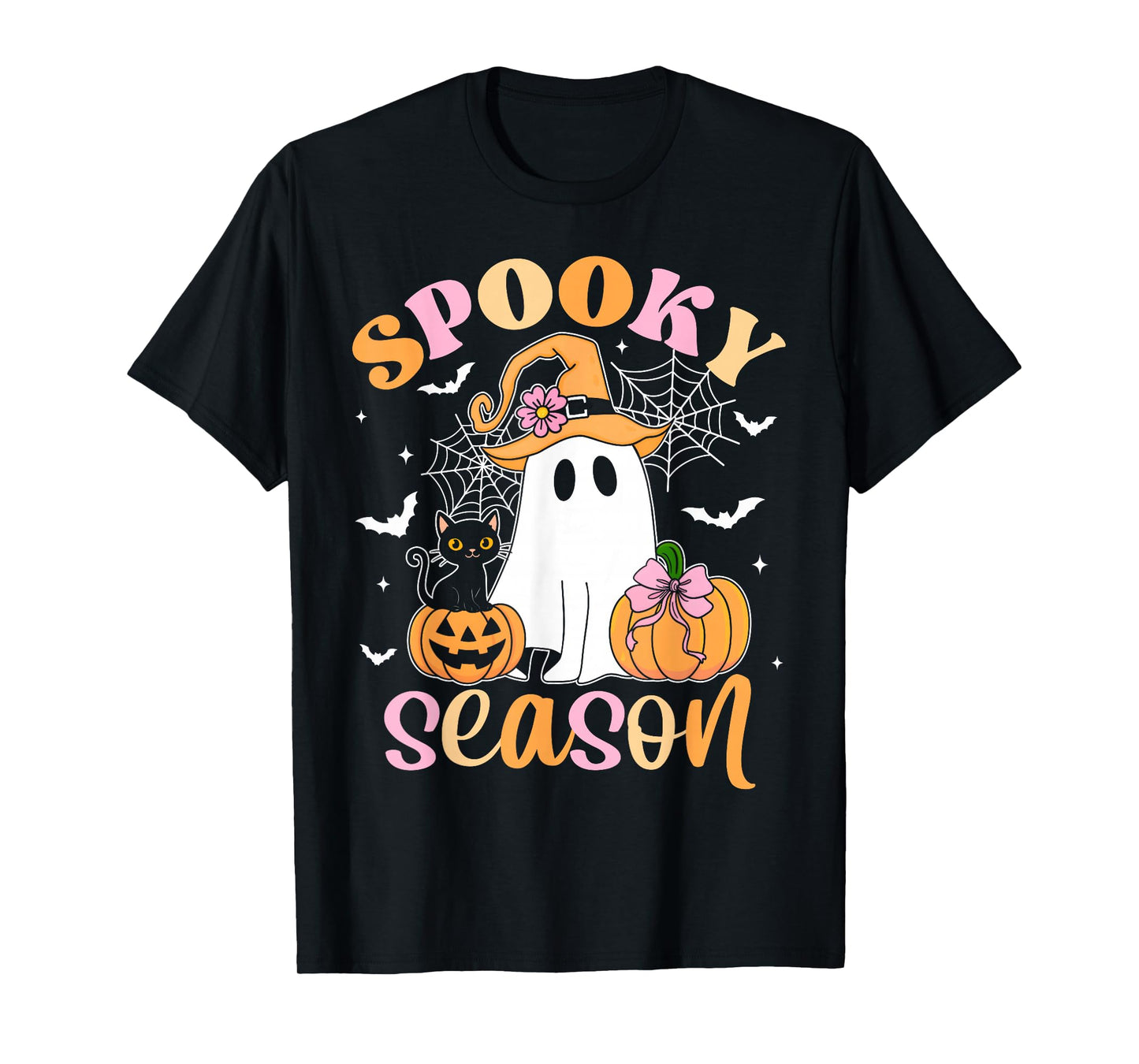 Spooky Season Happy Halloween Retro Ghost Spooky Women Girls T-Shirt