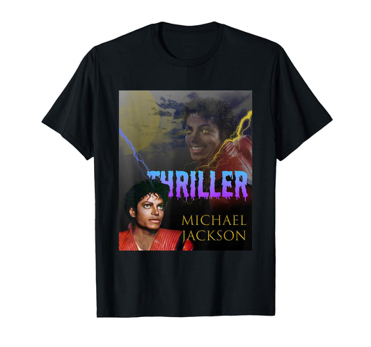 The King of POP MJ-067 Thriller Unisex-Child T-Shirt, Black, Small, Short Sleeve, Classic Fit, Polyester 100%