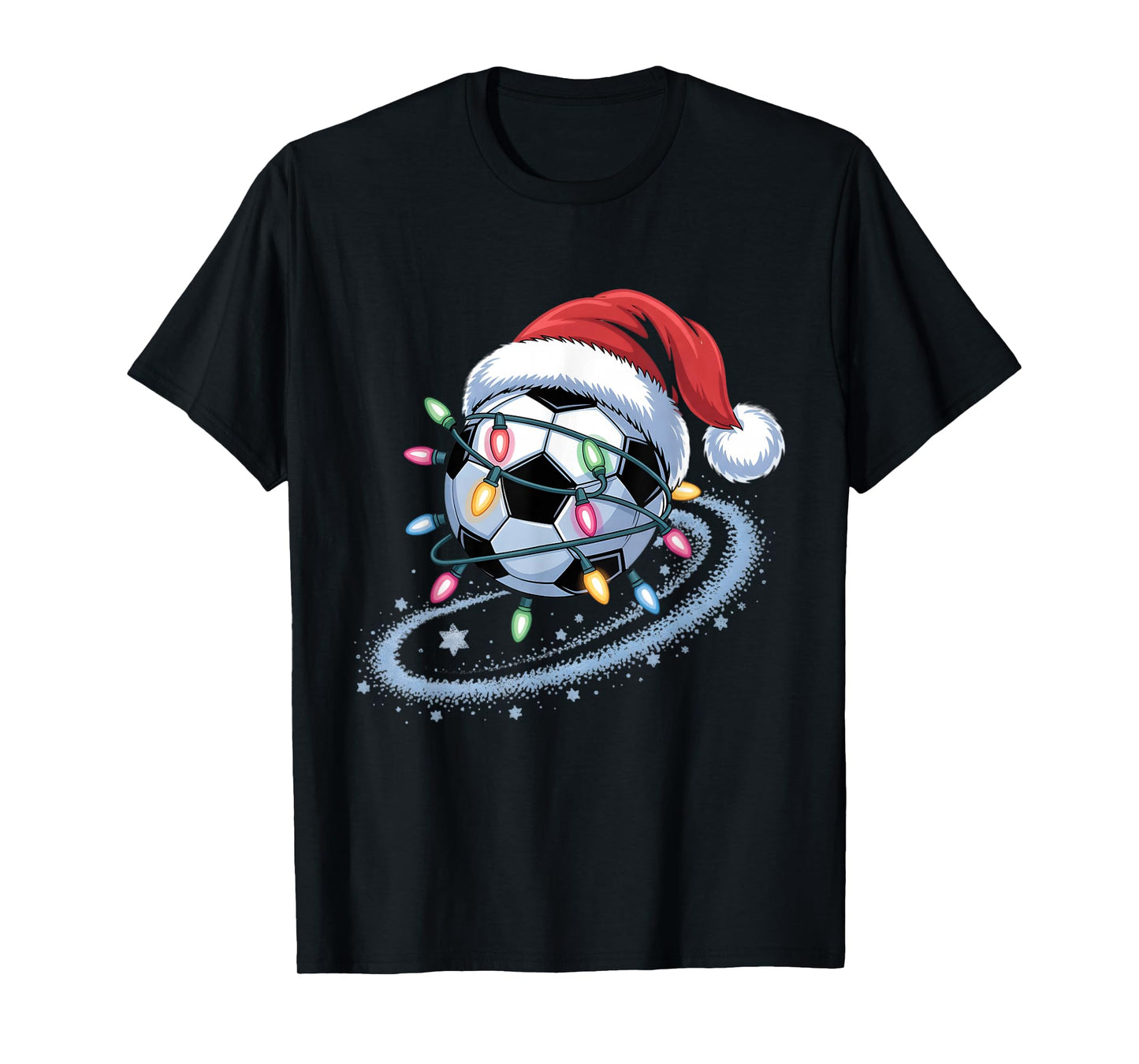 Soccer Ball with Santa Hat Christmas Soccer Player Kids Boys T-Shirt
