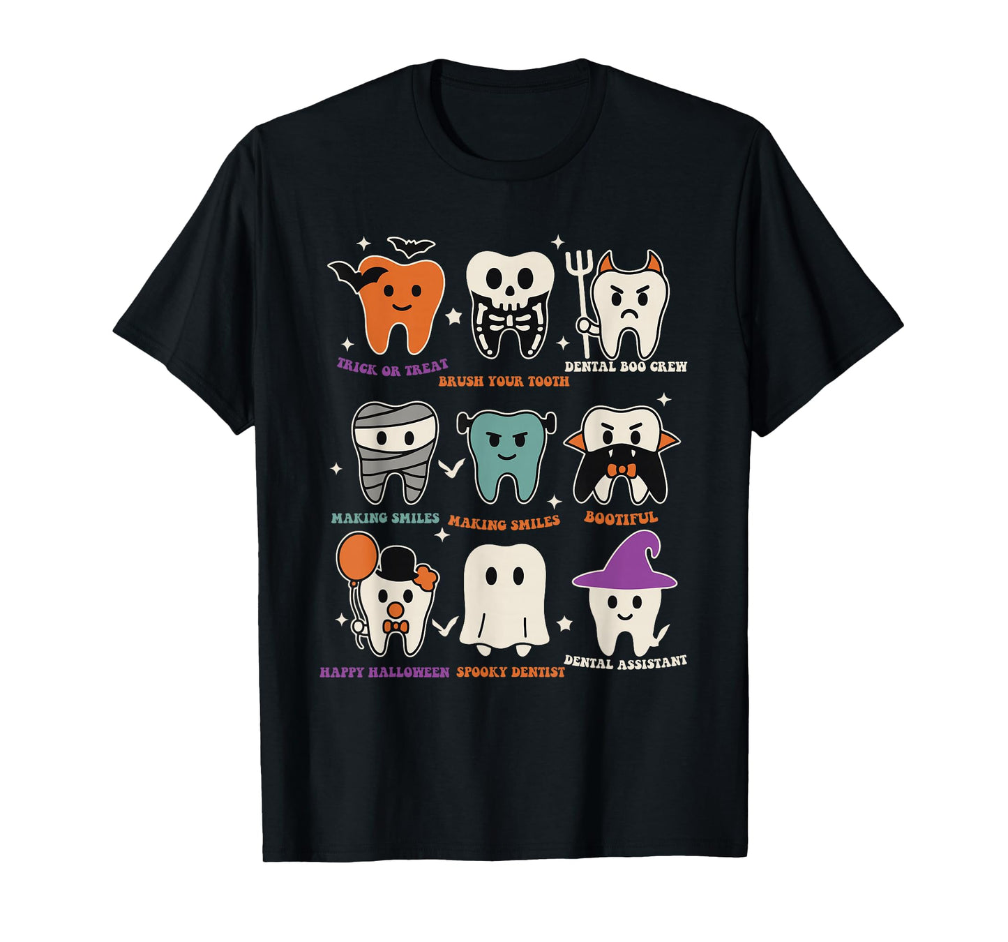 Halloween Dental Boo Crew Dentist Costume Teeth Women Men T-Shirt