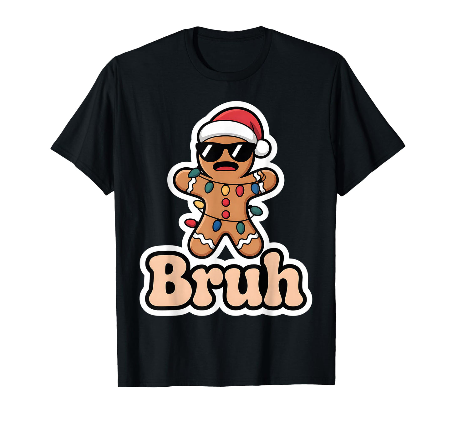 Bruh Gingerbread Meme Christmas Men Youth Teens Boys Kids T-Shirt
