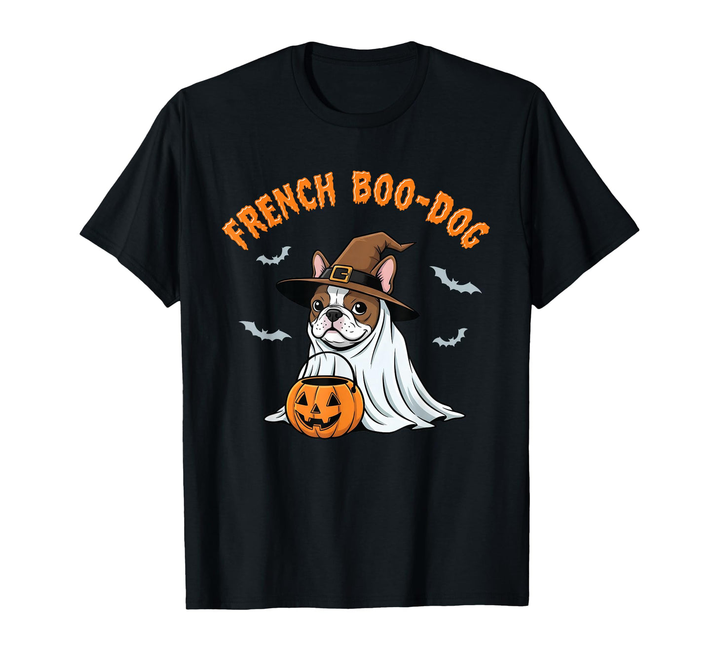 French Boo-Dog Halloween Cute Ghost French Bulldog Pumpkin T-Shirt
