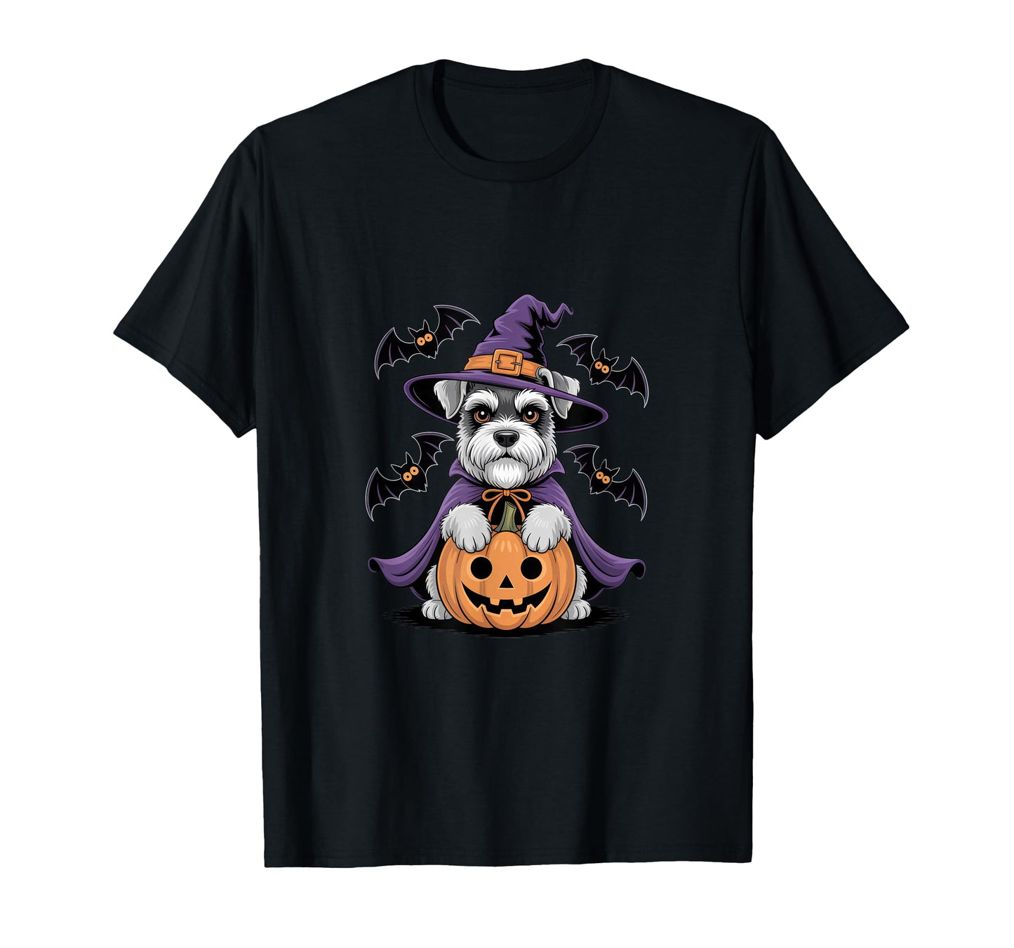 Adorable Witch Dog with Pumpkin for Pet Lovers Halloween T-Shirt