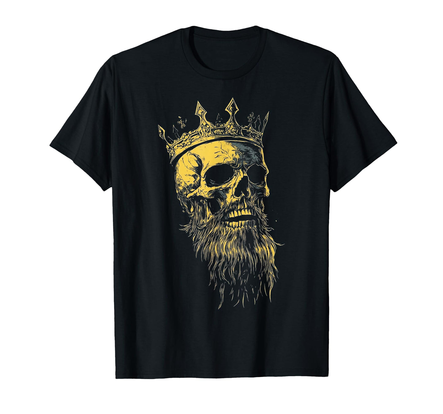 King Crown Skeleton Head with Beard T-Shirt