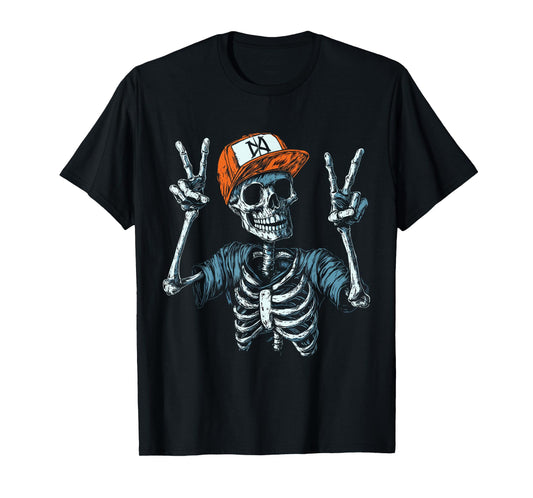 Skeleton Hand Peace Sign Bone T-Shirt