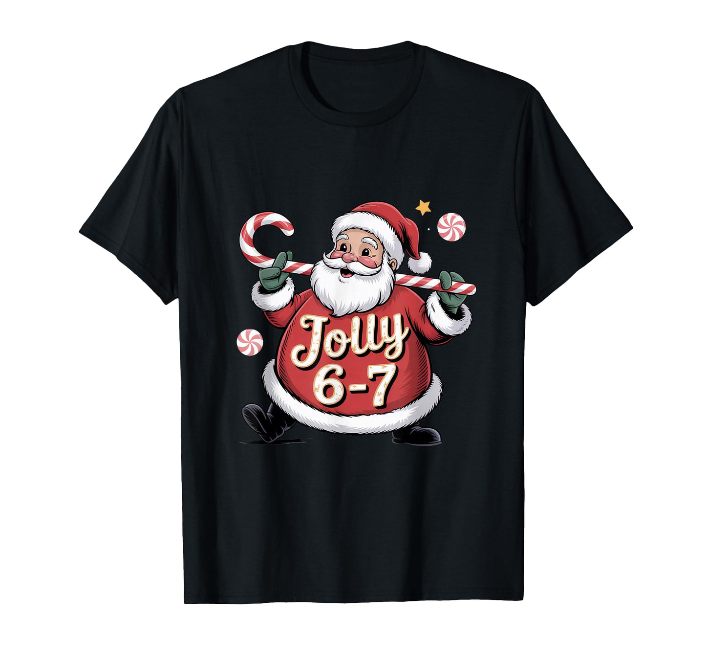 Santa 6 7 Six Seven Meme Christmas Women Men Kids T-Shirt