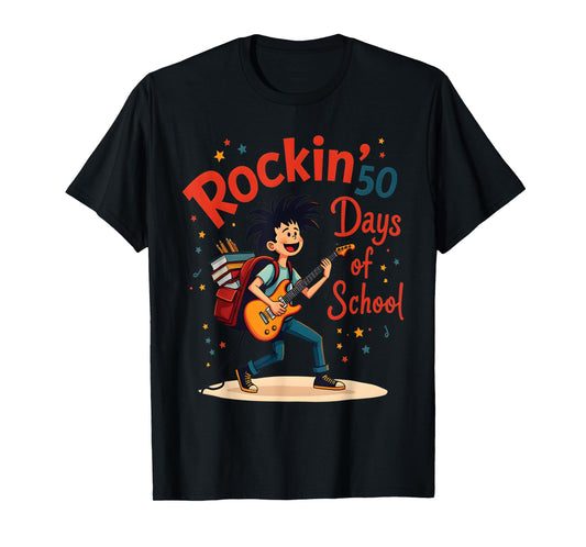 Rockin 50 Days Of School Celebration Fun T-Shirt