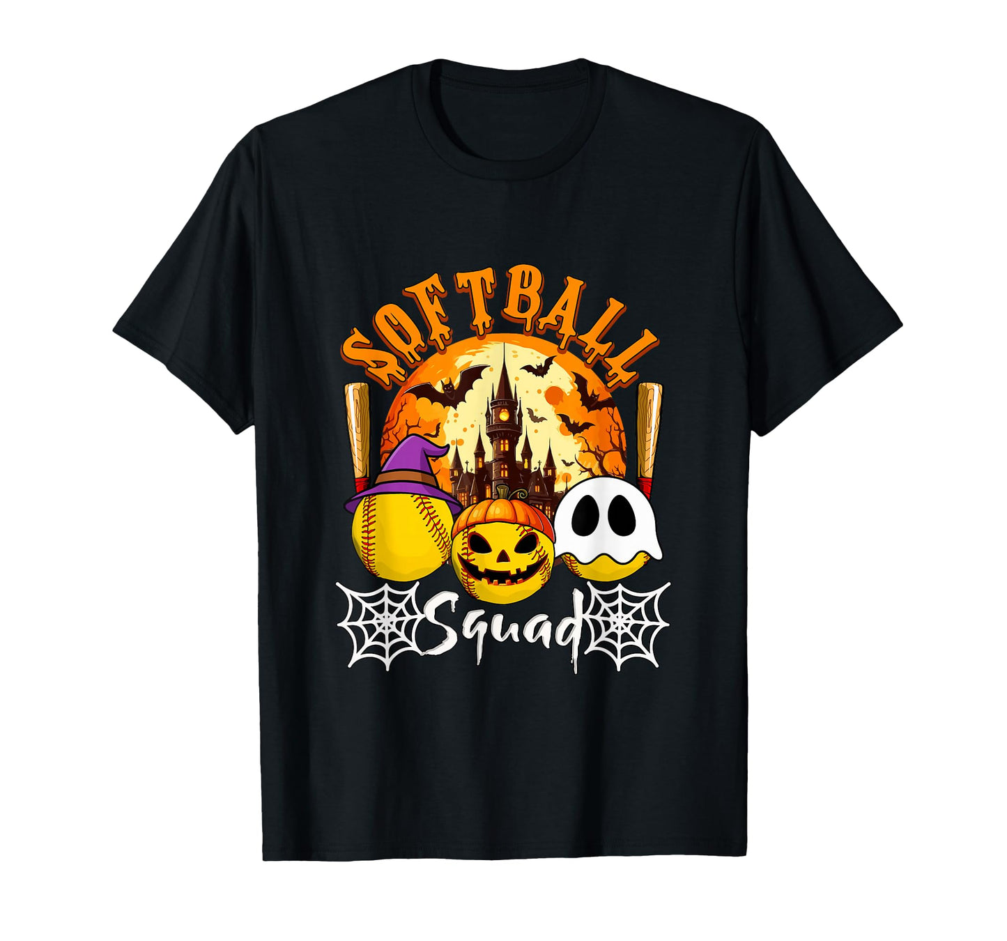 Softball Squad Halloween Three Horror Balls Costume Player T-Shirt