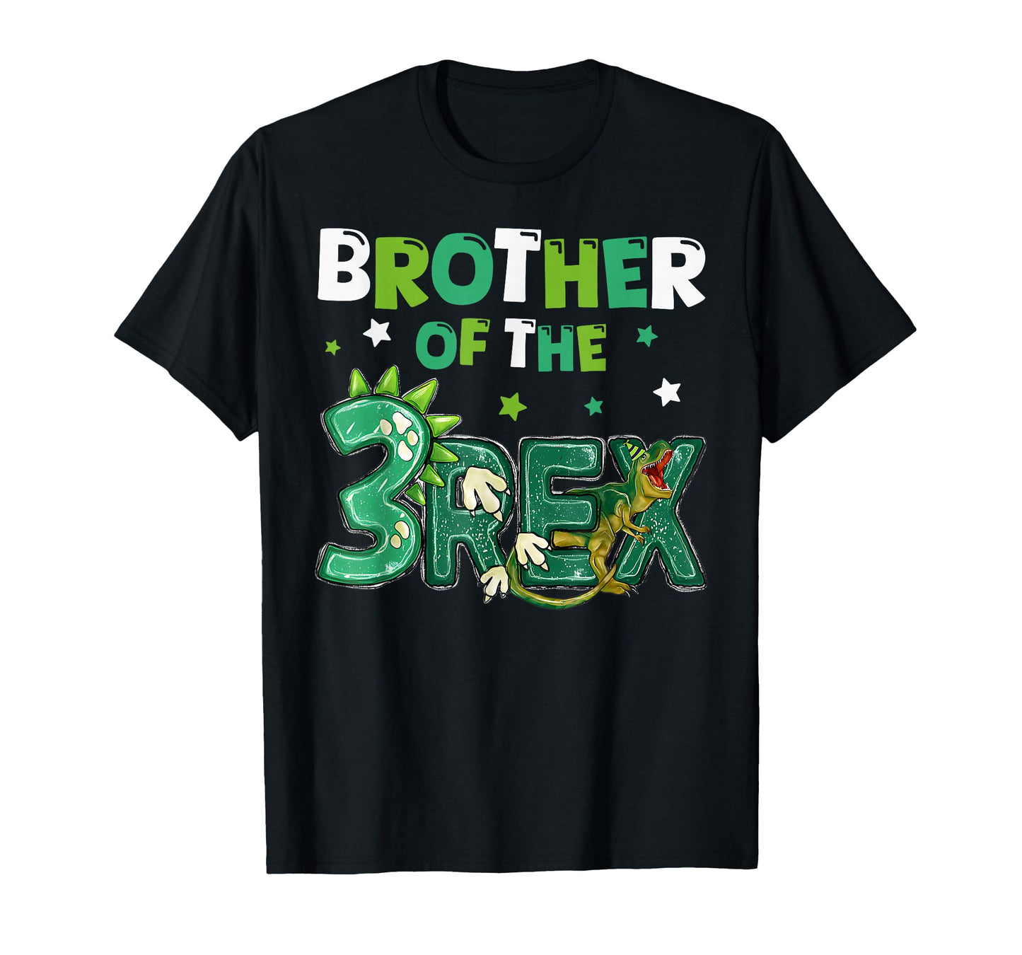Brother of the Three Rex Birthday Dinosaur Family Matching T-Shirt