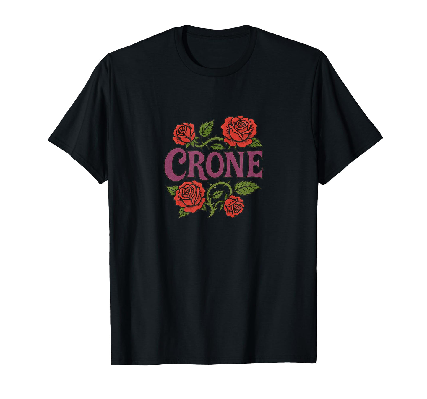 Crone Thorny Roses Art Wise Matriarch Art Crone T-Shirt