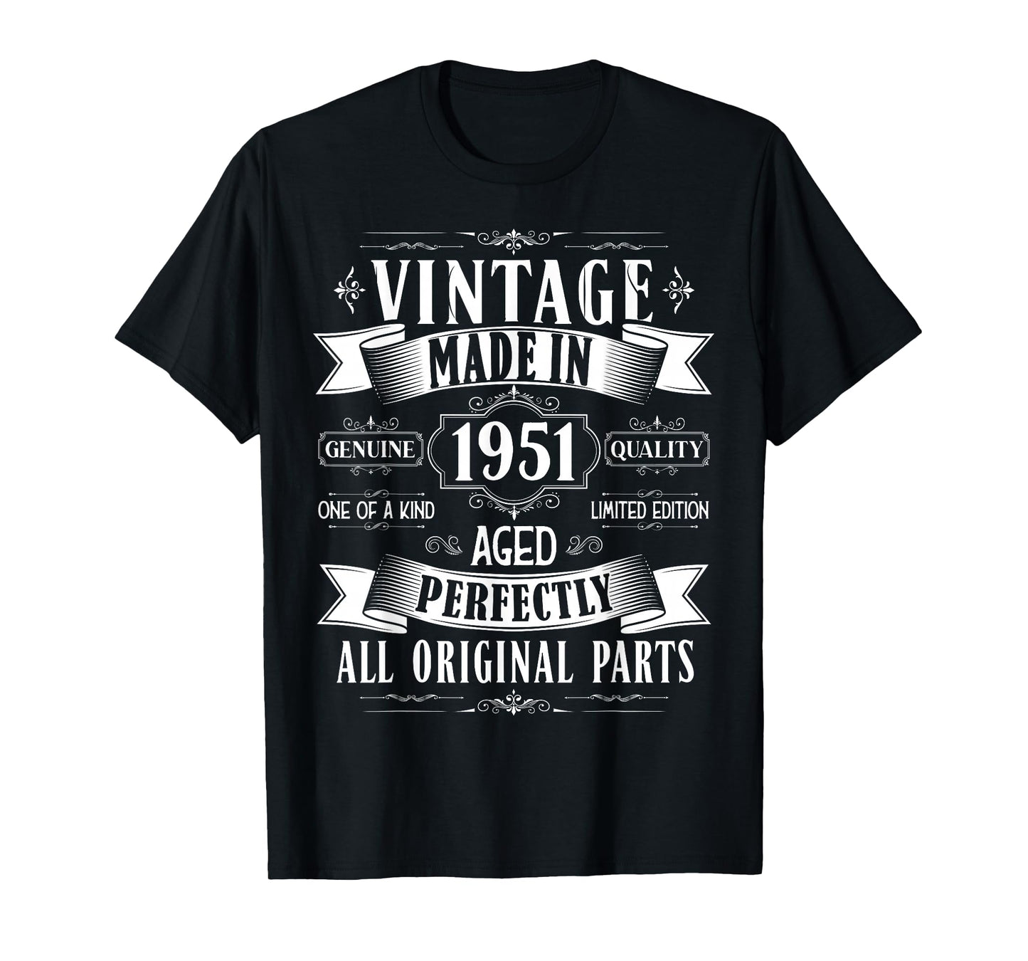 Vintage 74th Birthday Men Born 1951 74 Years Old Bday Men T-Shirt