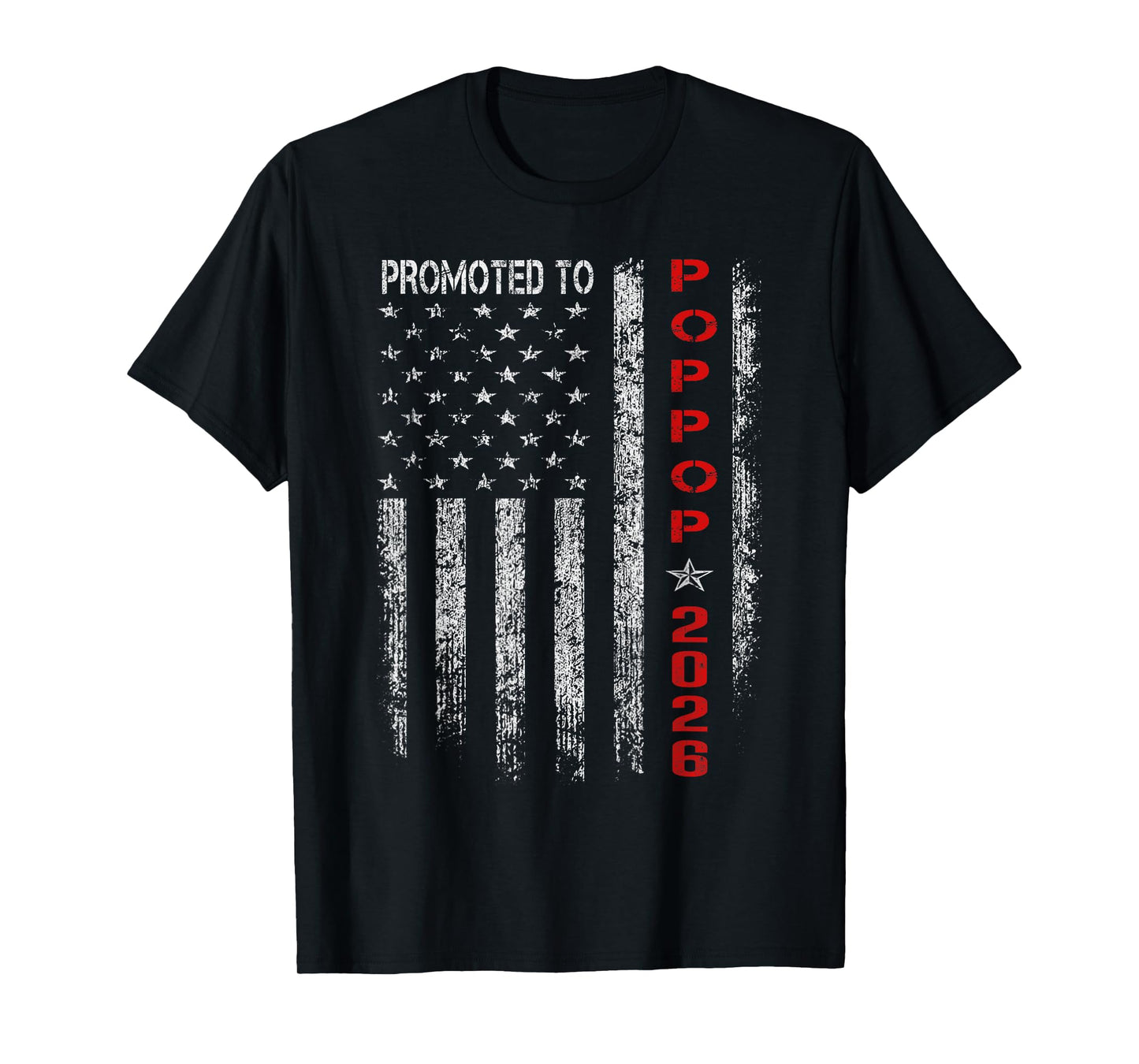 Promoted To Pop Pop 2026 Vintage American Flag T-Shirt
