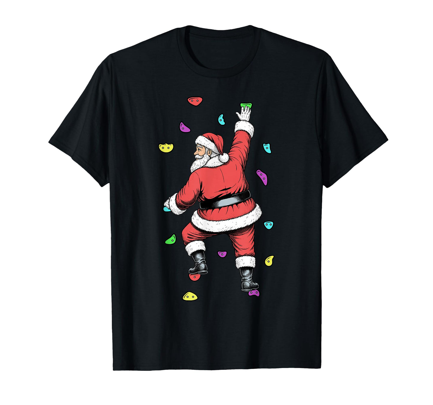 Rock Climber Indoor Wall Climbing Santa Claus Funny Climbers T-Shirt