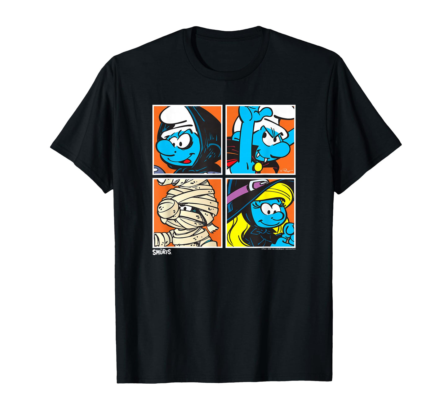 The Smurfs Halloween Dress Up Pop Art Retro Cartoon T-Shirt