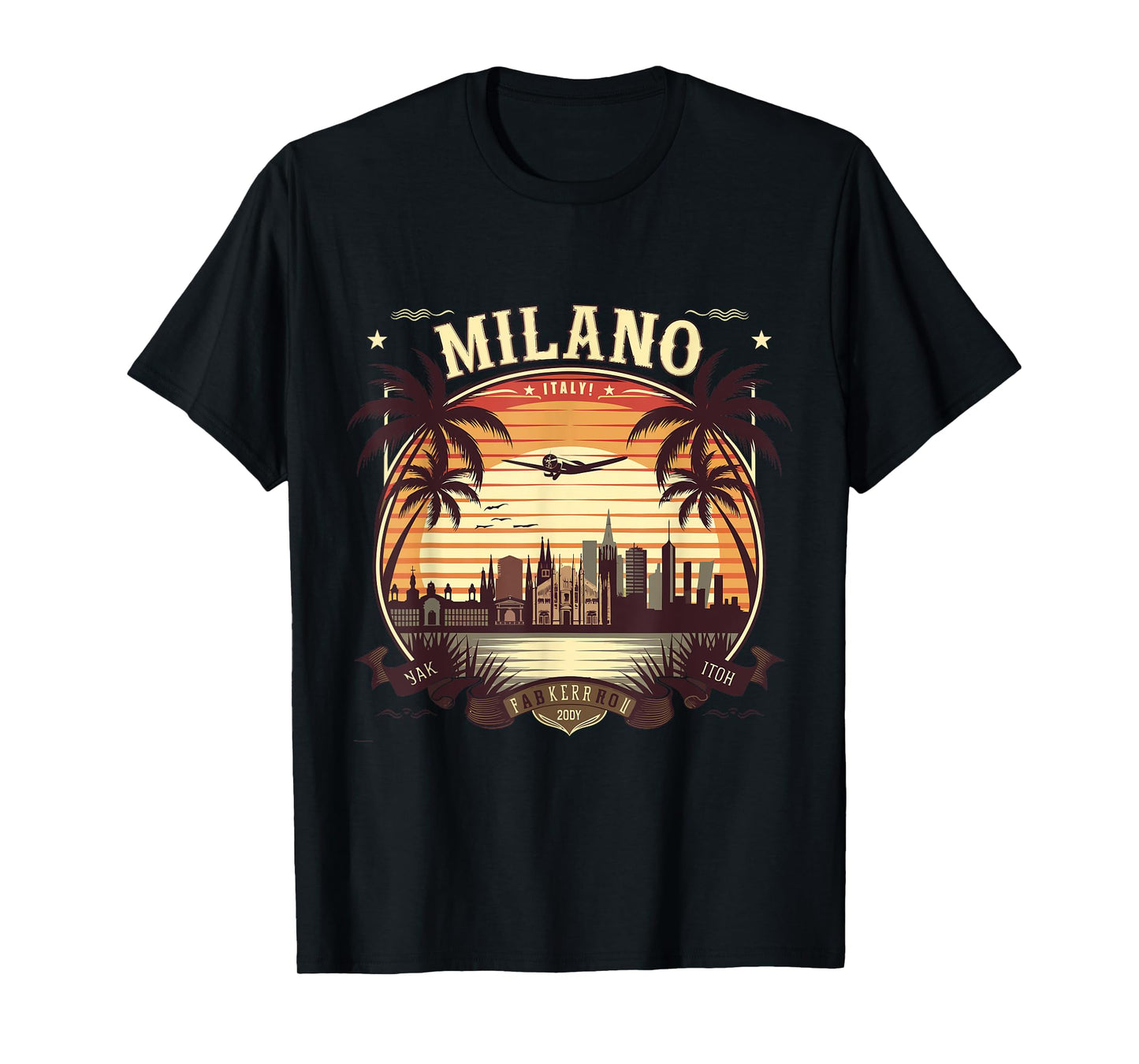 Milano Italia Skyline Vintage Italy Souvenir Aesthetic T-Shirt
