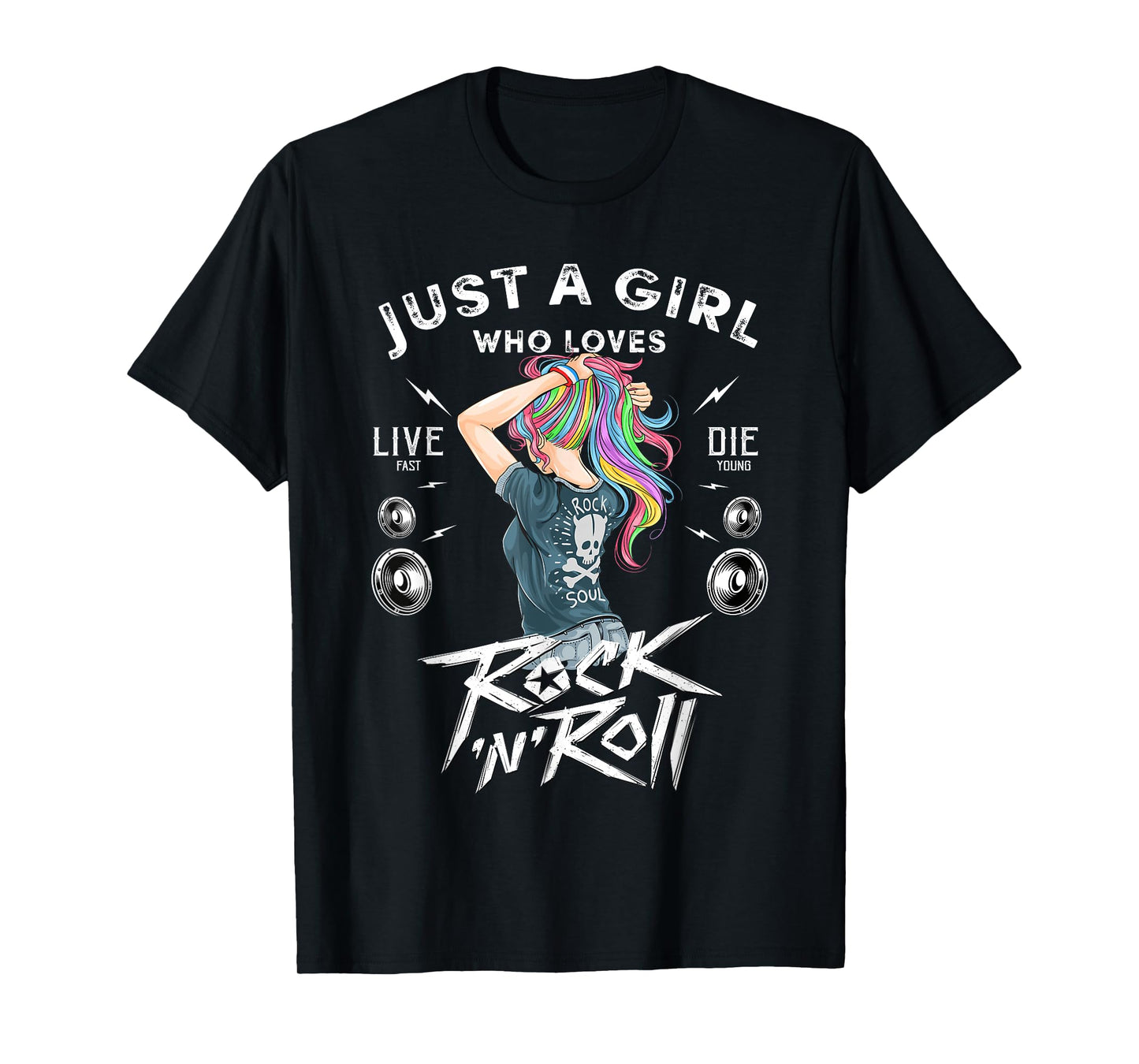 Girls Rock and Roll Music Graphic Novelty Tee & Cool Designs T-Shirt