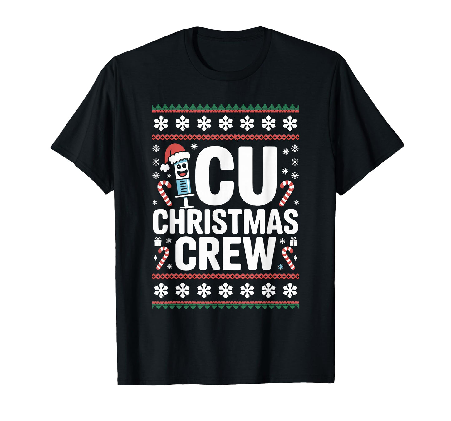 ICU Nurse Ugly Christmas Sweater Critical Care Xmas Nursing T-Shirt