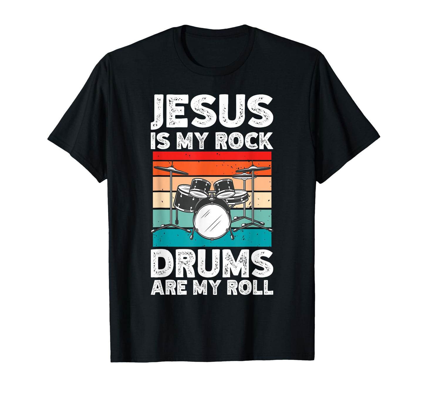 Drummer Jesus Drumming Drums Percussion Faith Christian T-Shirt