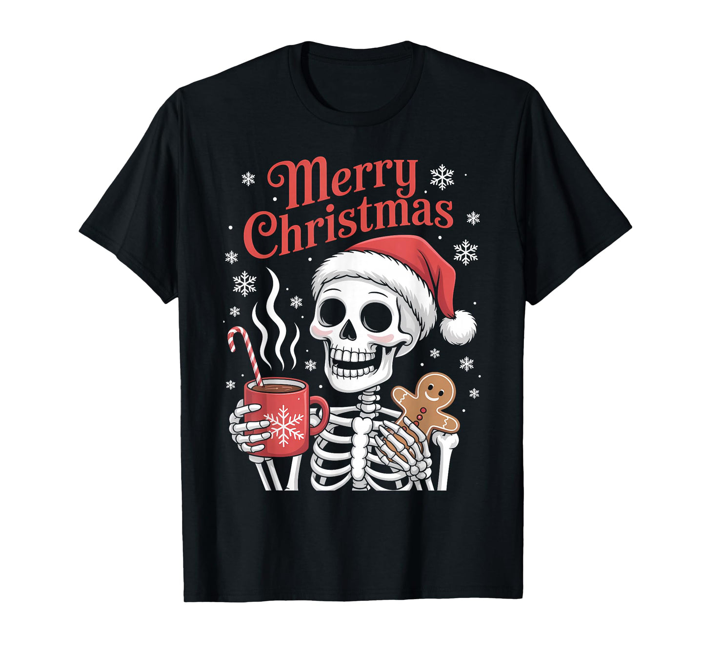 Merry Christmas Skeleton Hot Chocolate Xmas Gifts Men Women T-Shirt