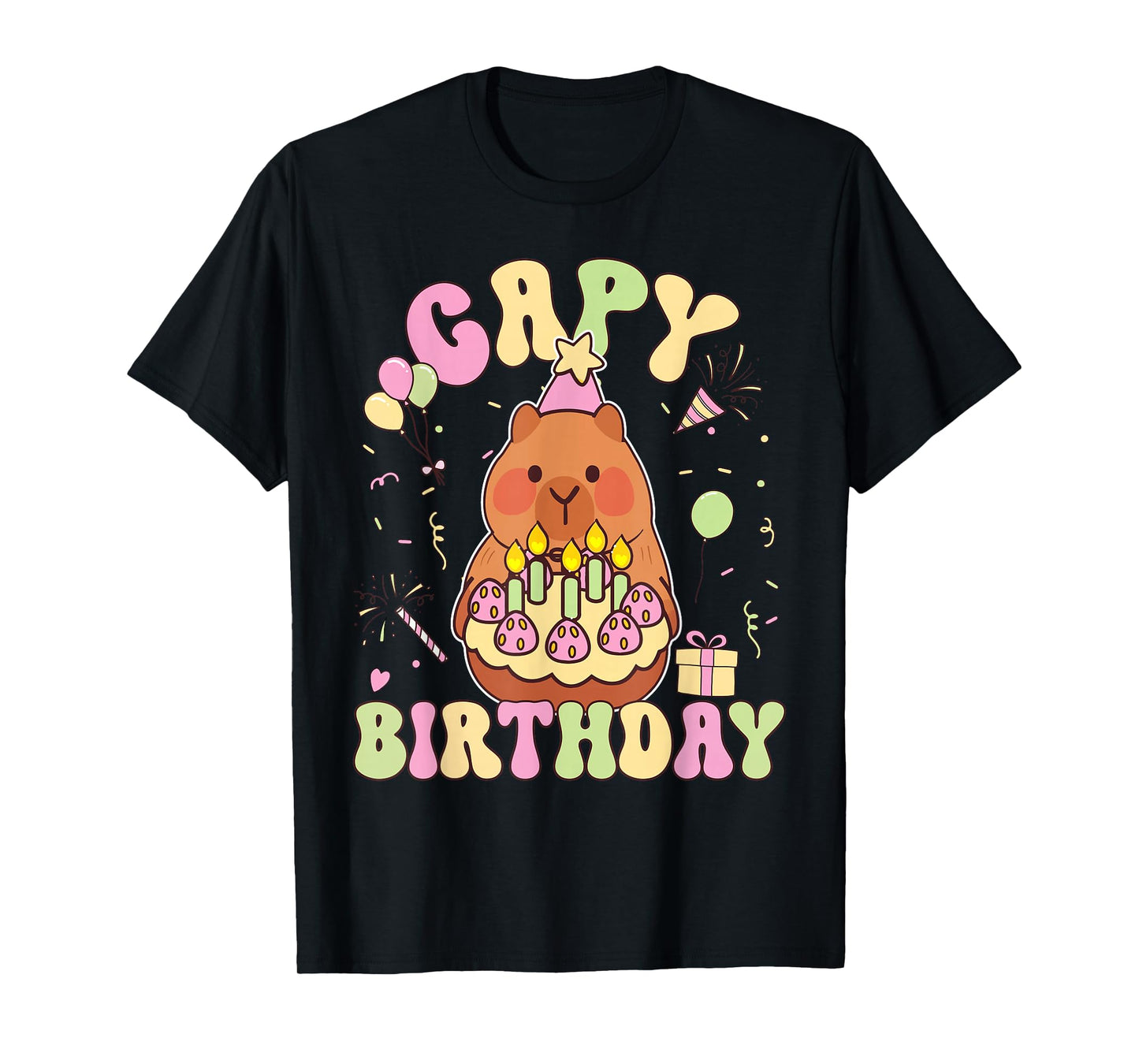 Capy Birthday Funny Capybara Animals Boys Girls Birthday T-Shirt