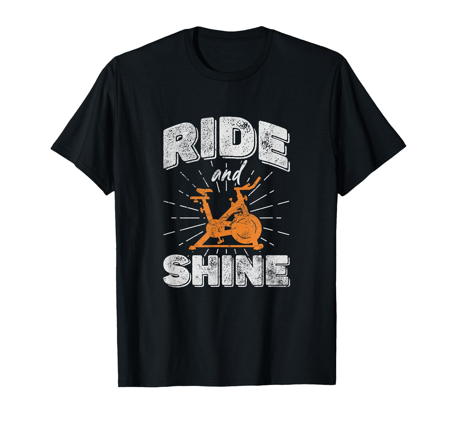 Ride And Shine Spin Class Spin Bike Spinning Cycling Grunge T-Shirt
