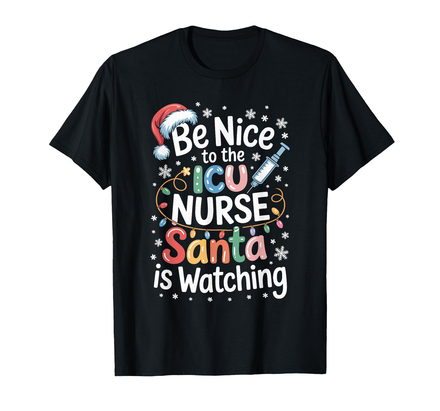 Funny ICU Nurse Christmas Critical Care Nurse Xmas Nursing T-Shirt