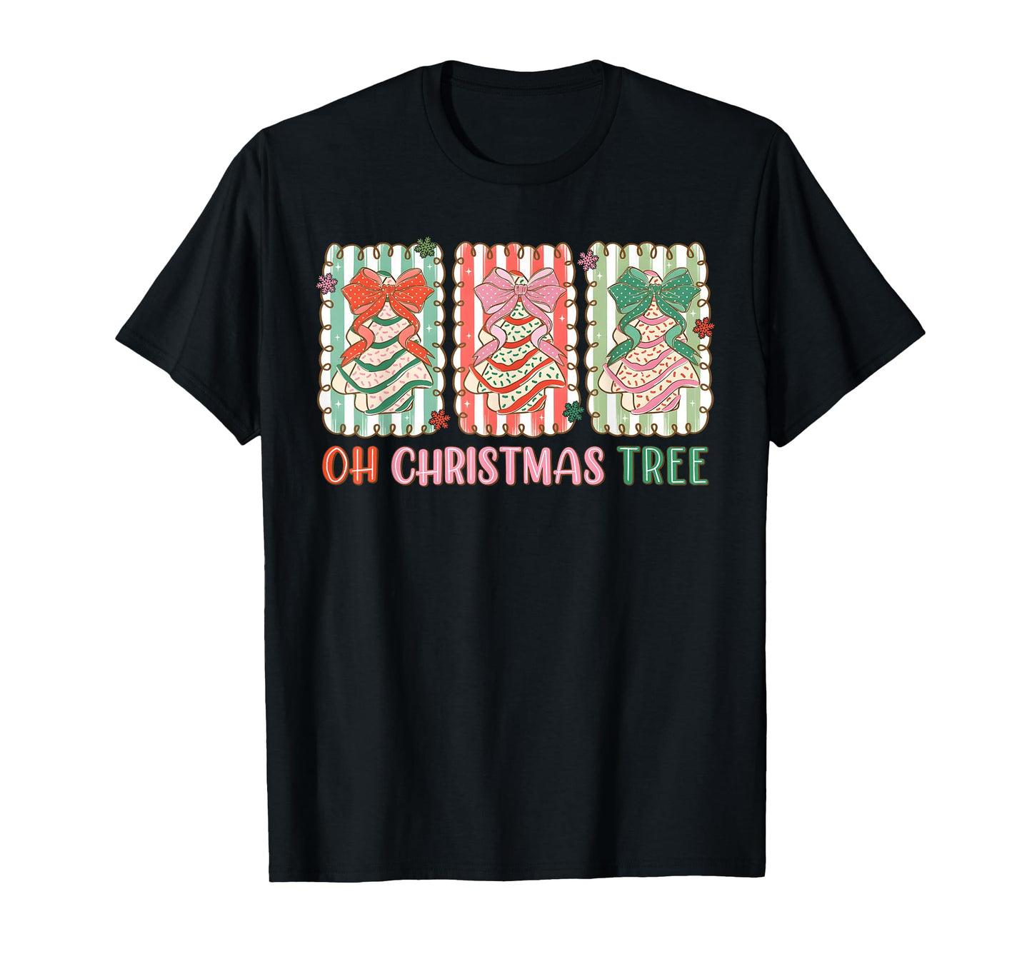 Groovy Oh Christmas Tree Cakes Debbie Becky Jen Cake Lovers T-Shirt
