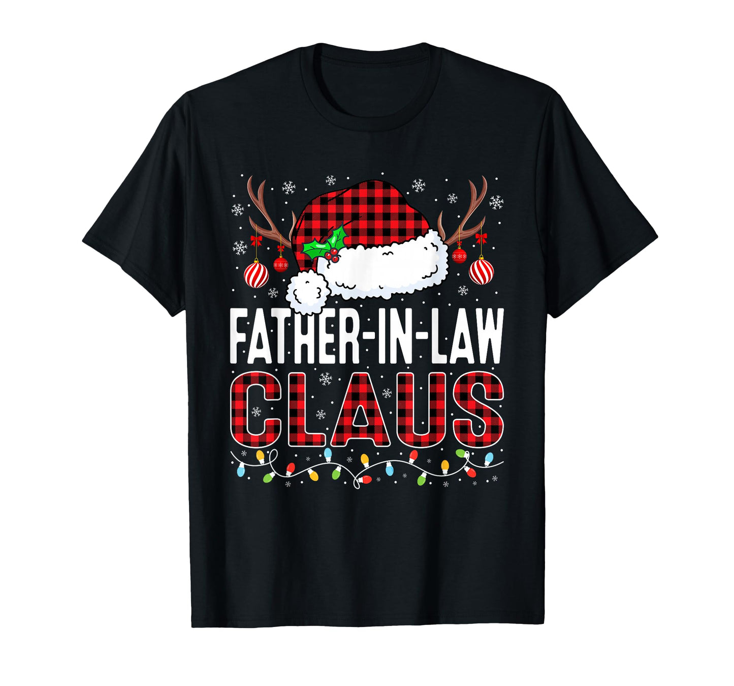 Christmas Lights Father-in-Law Claus Family Matching Pajama T-Shirt