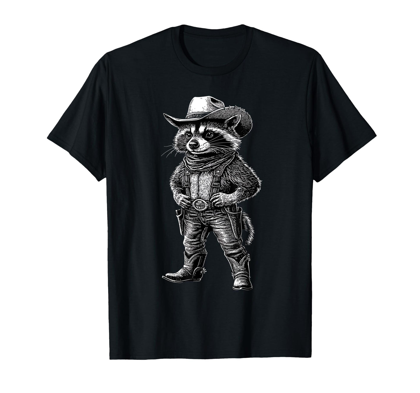 Vintage Raccoon Cowboy Cowgirl Trash Panda Western Country T-Shirt