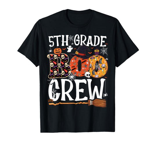 5th Grade Boo Crew Cute Ghost Halloween Teacher Student Kids T-Shirt
