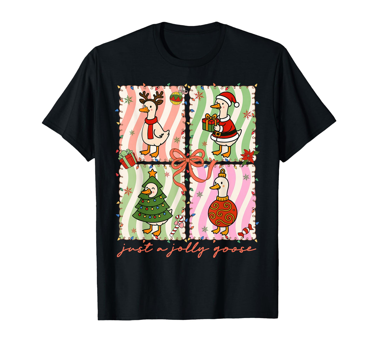 Just A Jolly Goose Christmas Silly Goose Funny Holiday T-Shirt