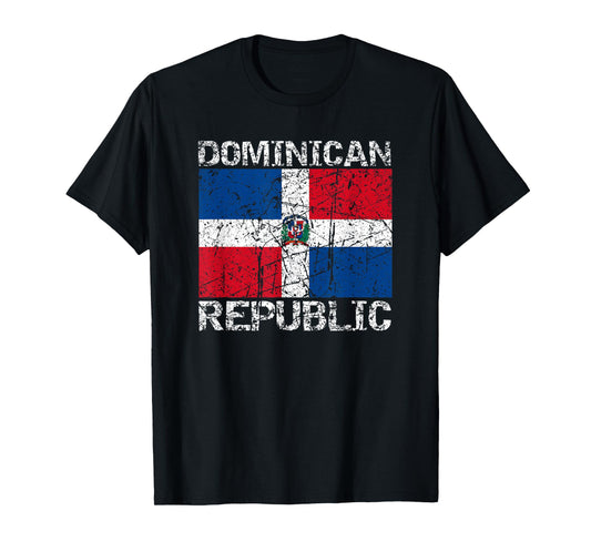 Dominican Republic Flag Distressed Dominican Men Women Kids T-Shirt