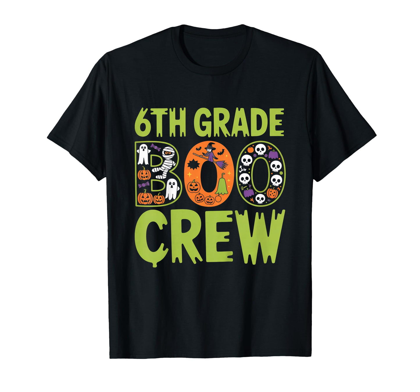 6th Grade Boo Crew Halloween Matching Outfit Kids Teachers T-Shirt