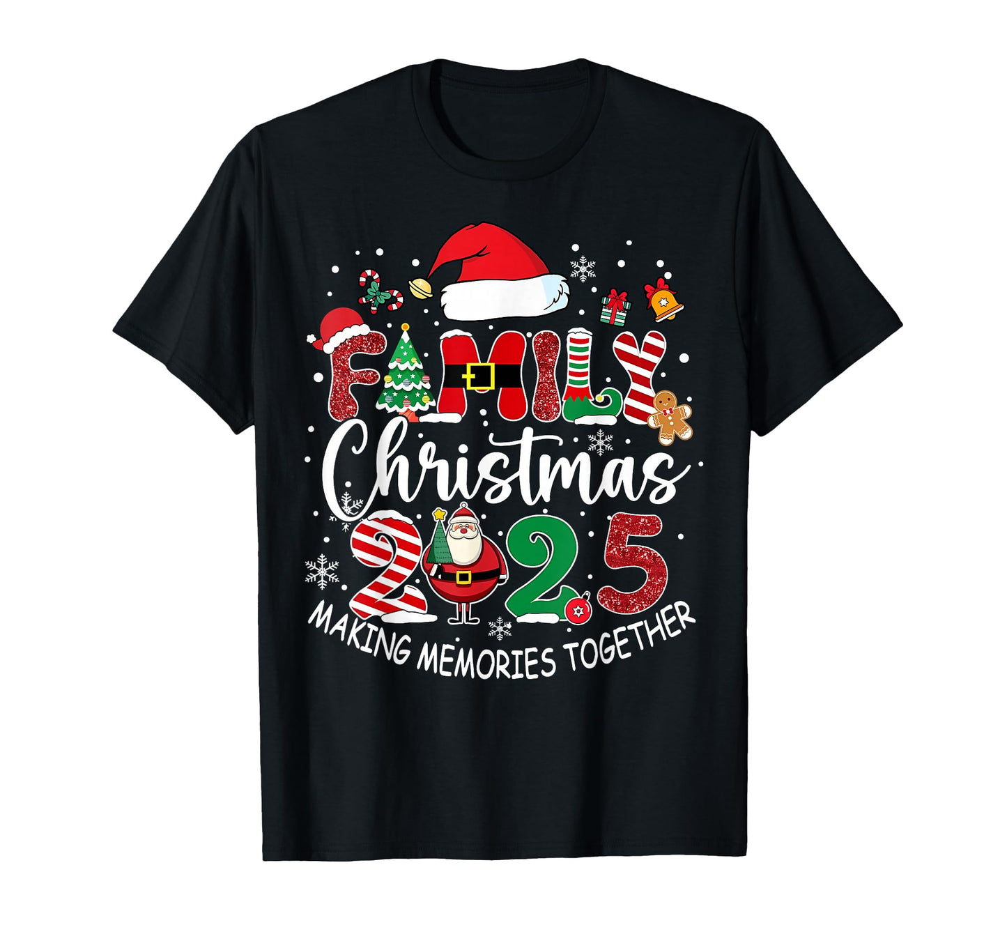 Family Christmas 2025 Matching Outfit Xmas Squad Santa T-Shirt
