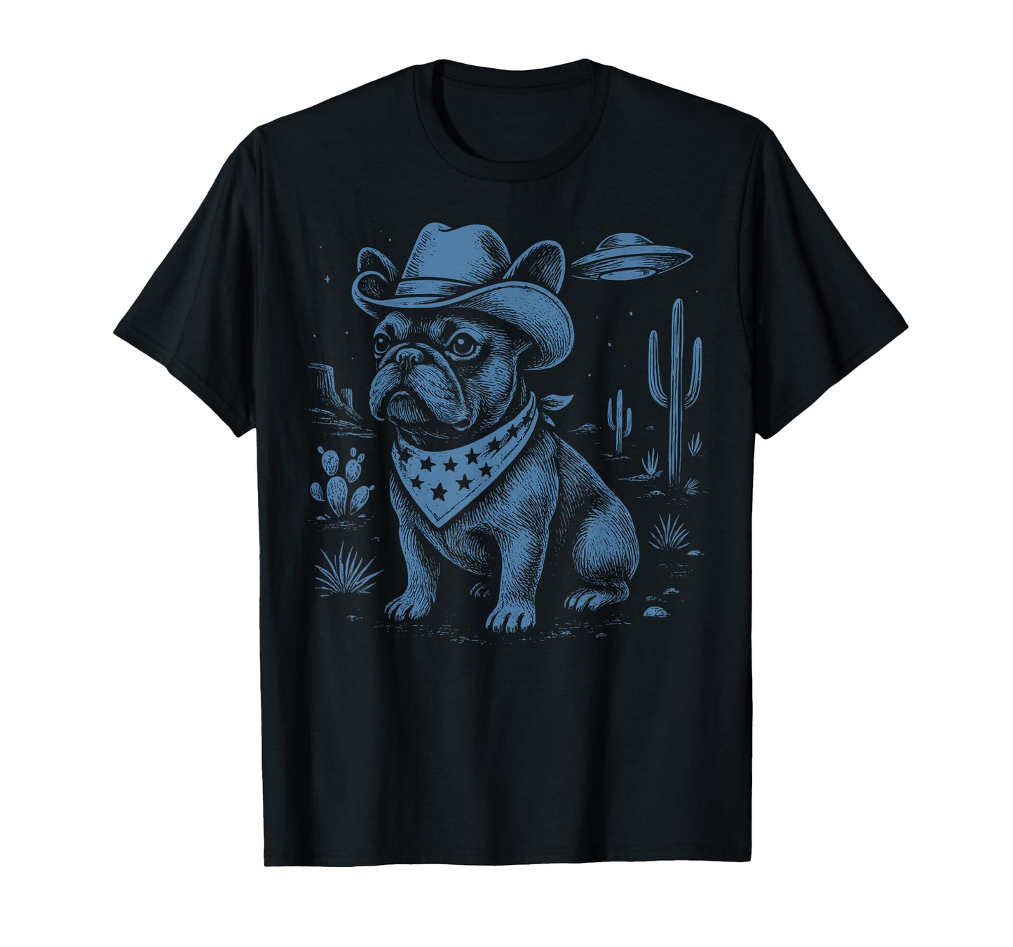 French Bulldog Cowboy UFO T-Shirt