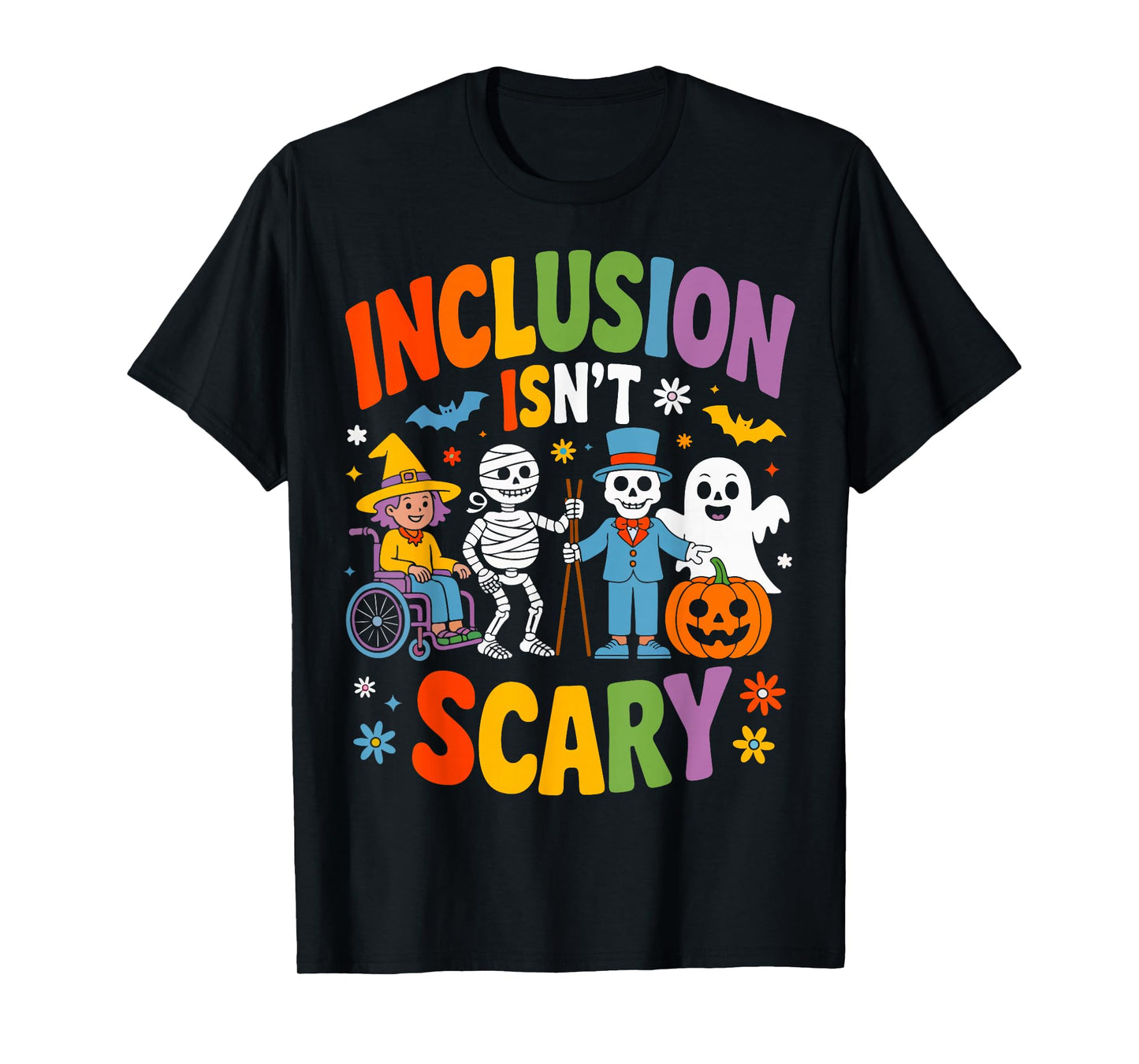 Inclusion Isn't Scary Ghost Mommy Halloween SLP Sped Teacher T-Shirt