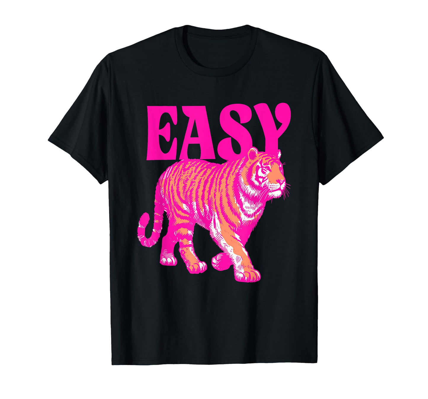 Pink Easy Tiger Retro Aesthetic Graphic Men Women T-Shirt