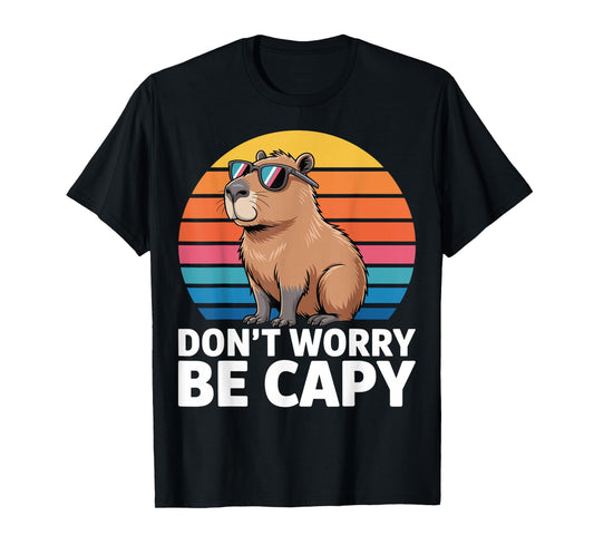 funny Don't Worry Be Capy Capybara Men Boys Kids Youth Women T-Shirt