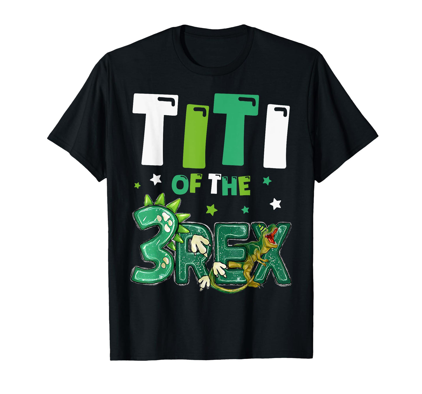 Titi of the Three Rex Birthday Dinosaur Family Matching T-Shirt