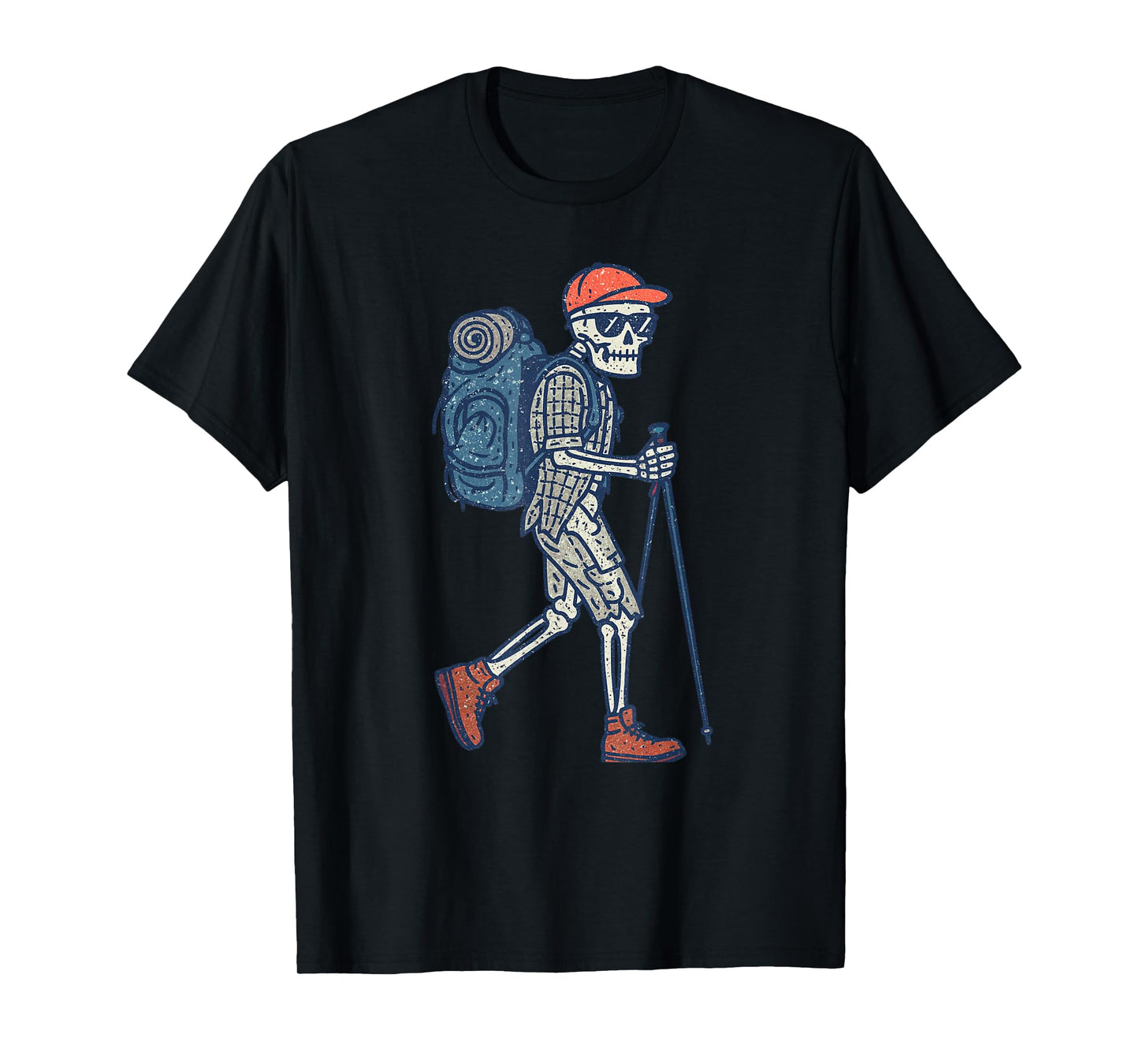 Vintage Halloween Skeleton Hiking Funny Spooky Costume T-Shirt