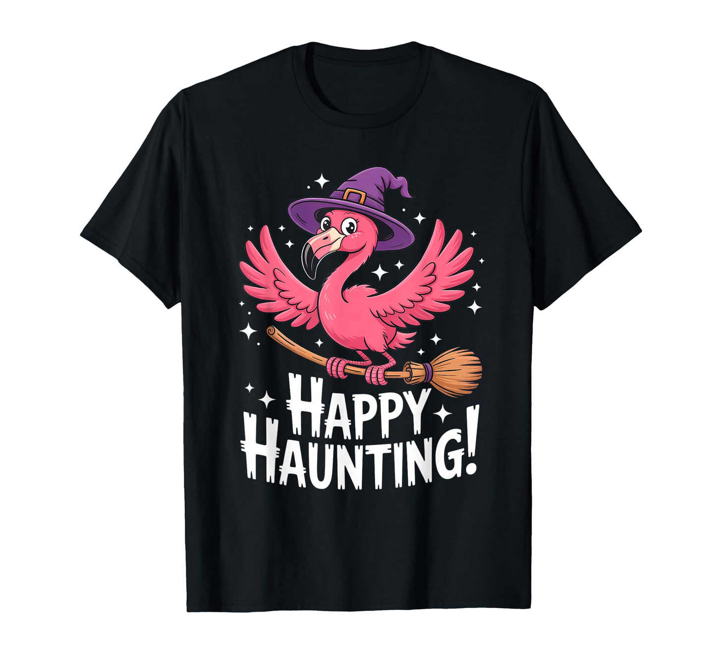 Halloween Flamingo Lover Witch Women Kids Girls Teen T-Shirt