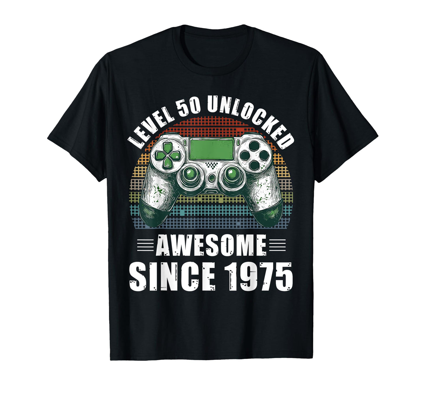 Level 50 Unlocked Video Gamer 50 Birthday Awesome Since 1975 T-Shirt