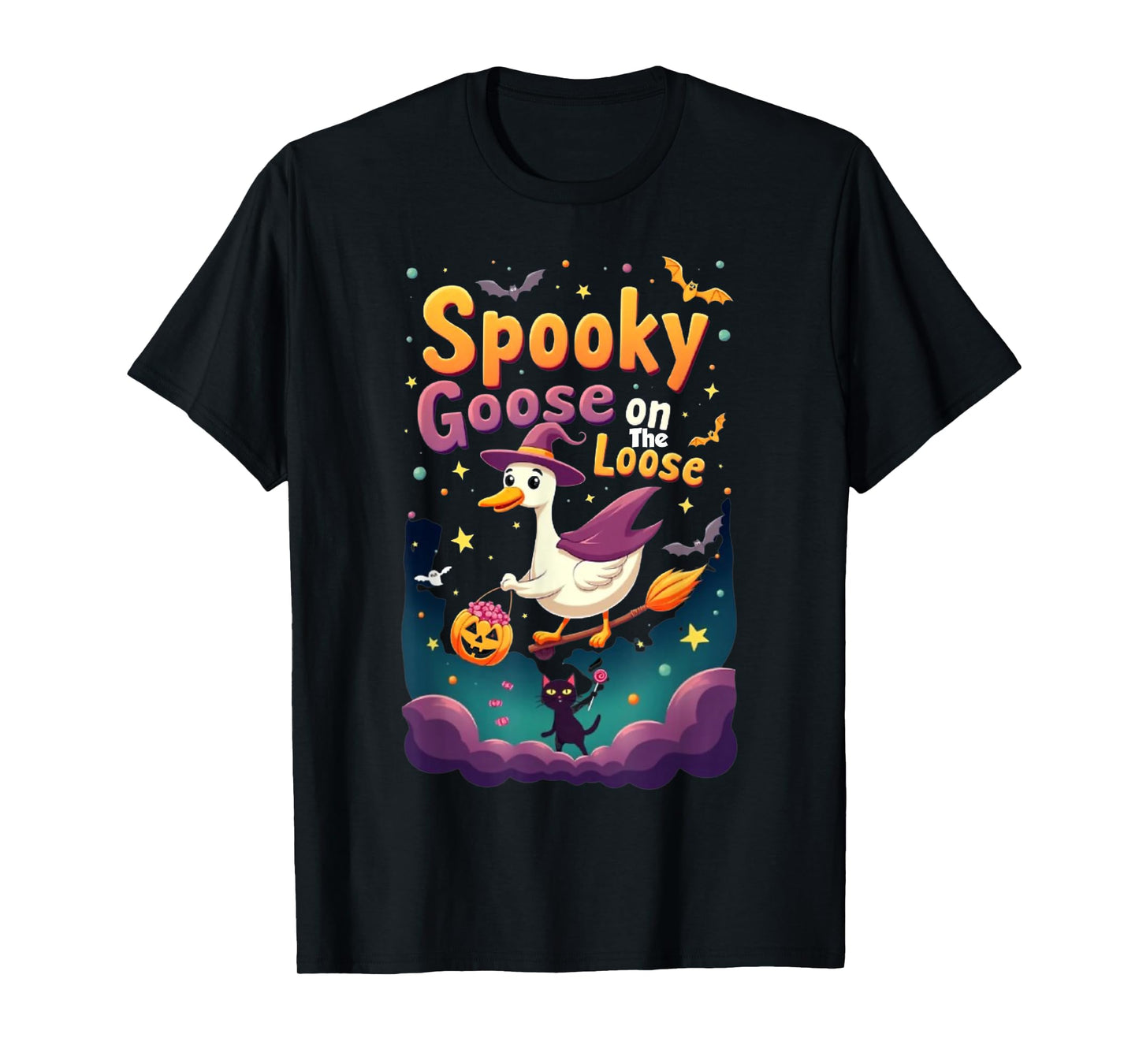 Spooky Goose on The Loose Funny Halloween Animal Goose T-Shirt