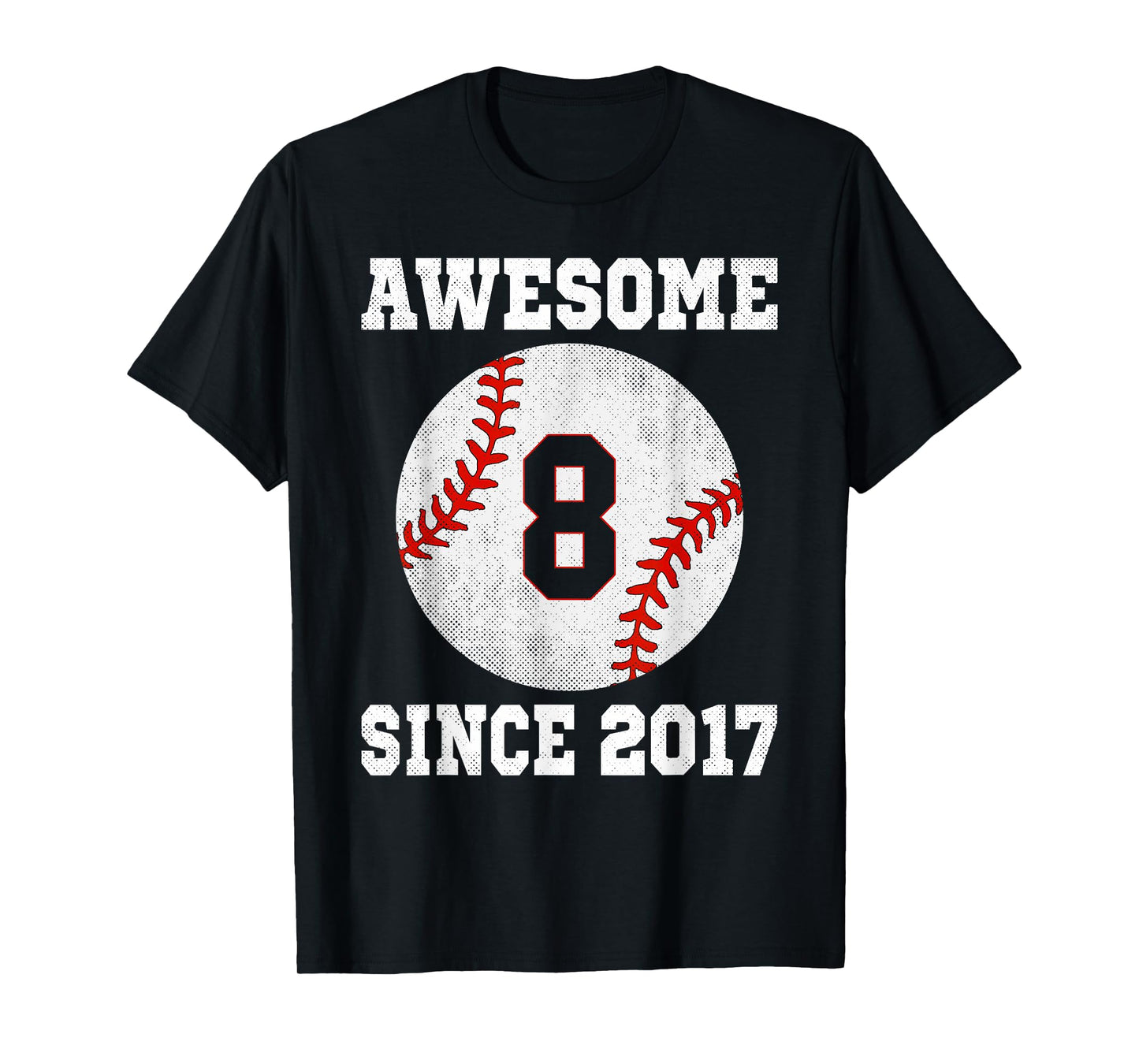 8th Birthday Baseball Player 8 Years Old Vintage Sports T-Shirt