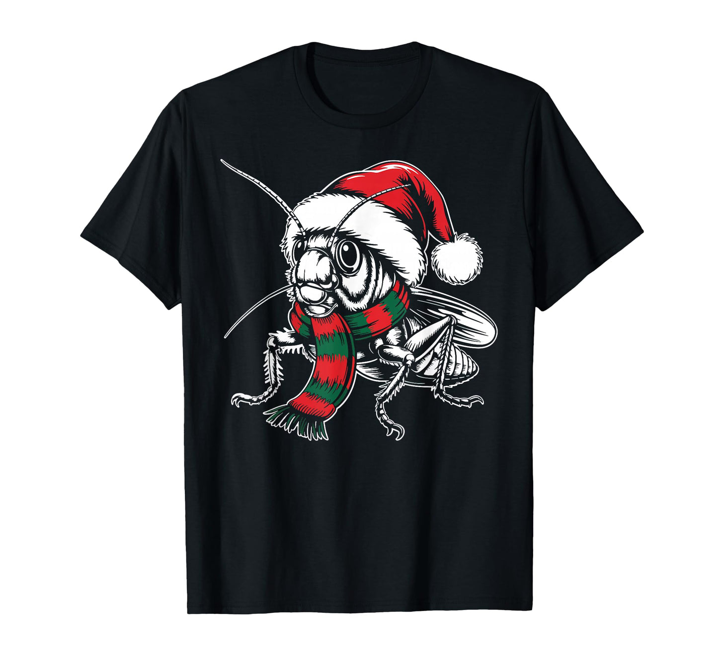 Grasshopper Xmas Santa Hat Scarf Christmas Costume T-Shirt
